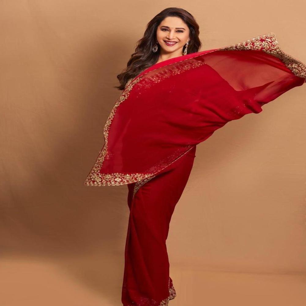 Ladies Designer Saree - Color: Red