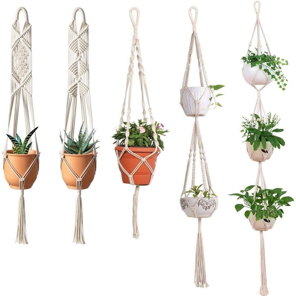 Mph178 Macrame Plant Hanger - Color: Yellow