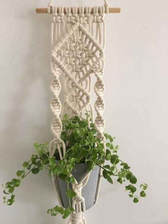 Mph178 Macrame Plant Hanger - Color: Yellow