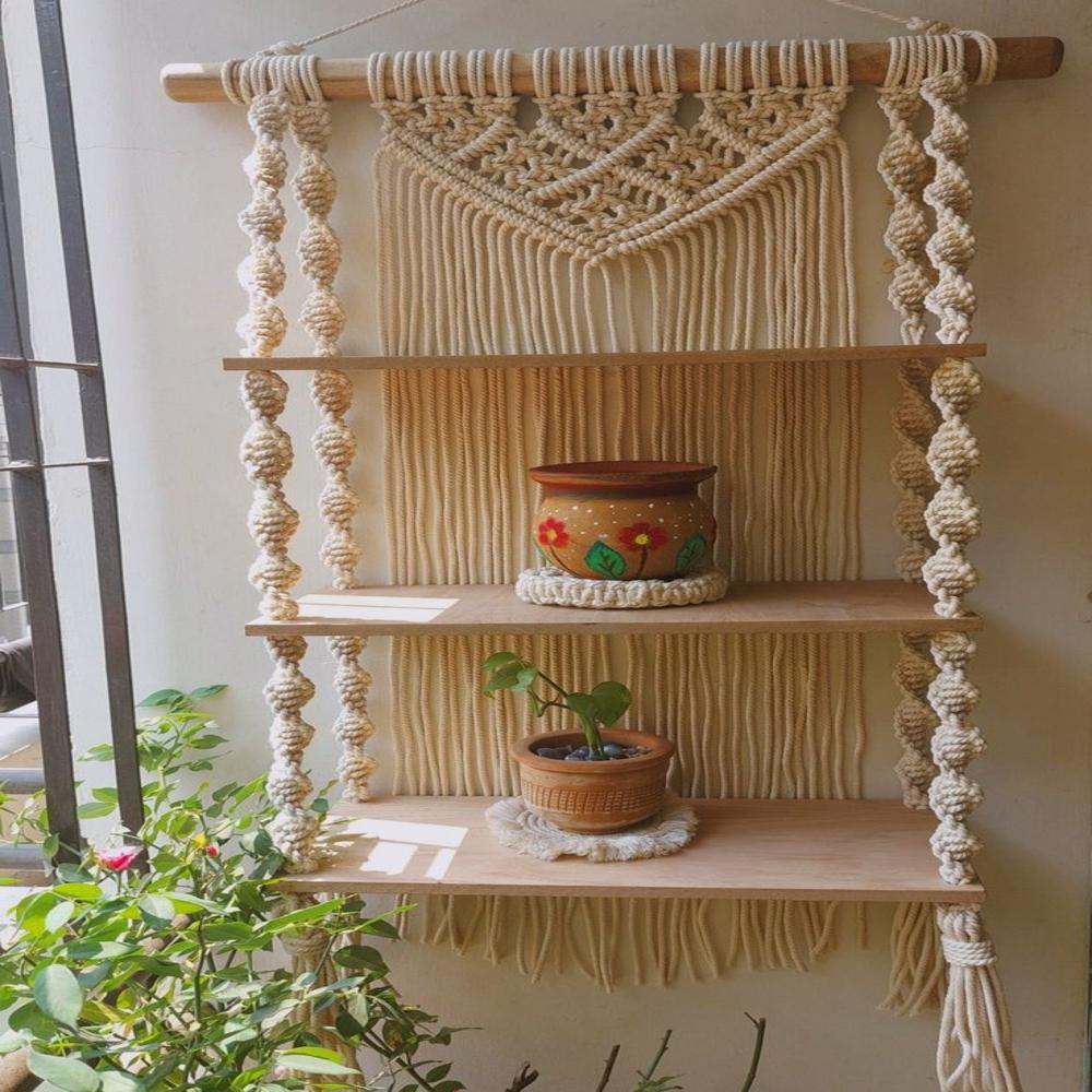 Mph178 Macrame Plant Hanger - Color: Yellow