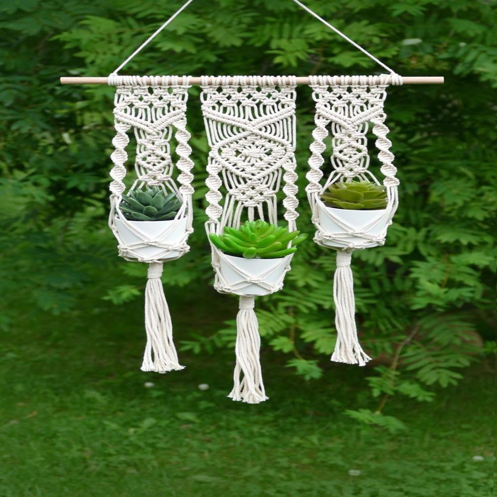 Mph178 Macrame Plant Hanger - Color: Yellow