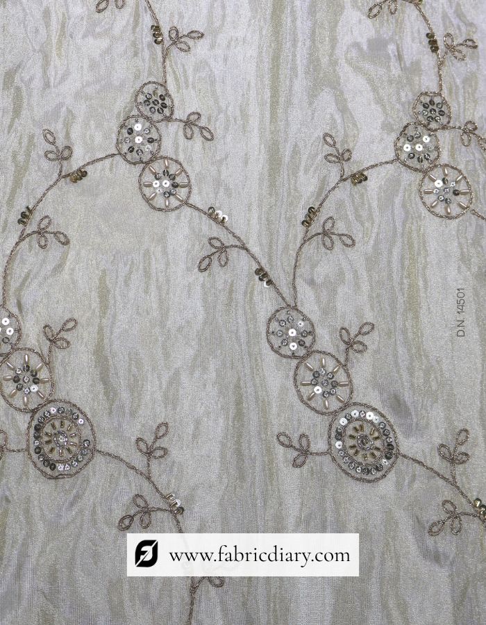 Dyeable Bridal Embellished Lace with Beads, Sequins & Zari 