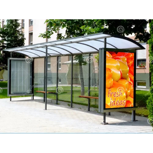 Ss And Glass Bus Stop Shelter