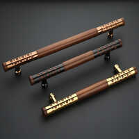 Wood & Brass Door Handle - Color: As Per Availability