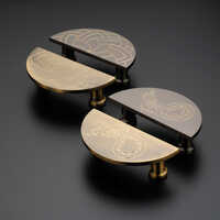Brass Half Moon Door Handle - Coating Type: Electro Plating