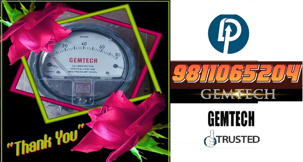 Popular Cities GEMTECH Differential Pressure Gauge Wholesalers for Kolkata
