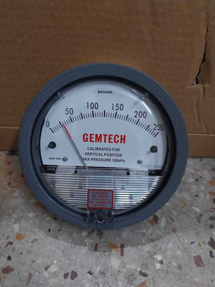 GEMTECH G2000-250Pa Differential Pressure Gauge 0-250 Pascal