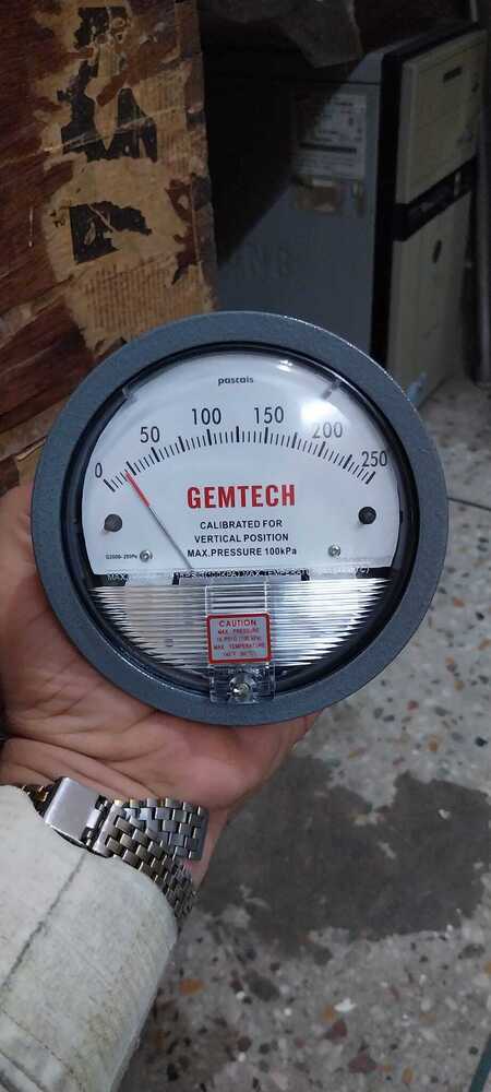 GEMTECH G2000-250Pa Differential Pressure Gauge 0-250 Pascal
