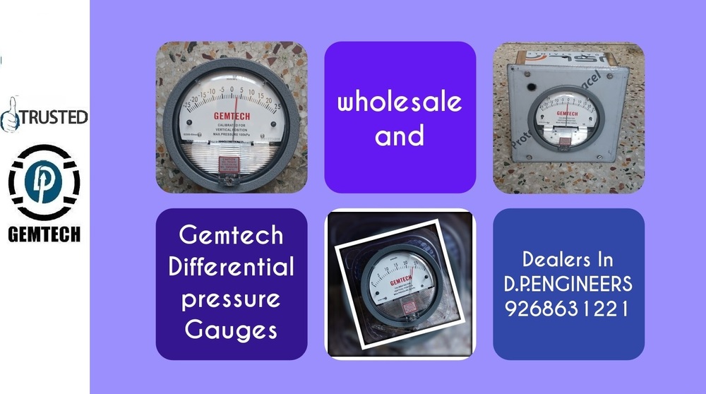 Popular Cities GEMTECH Differential Pressure Gauge Wholesalers for Coimbatore