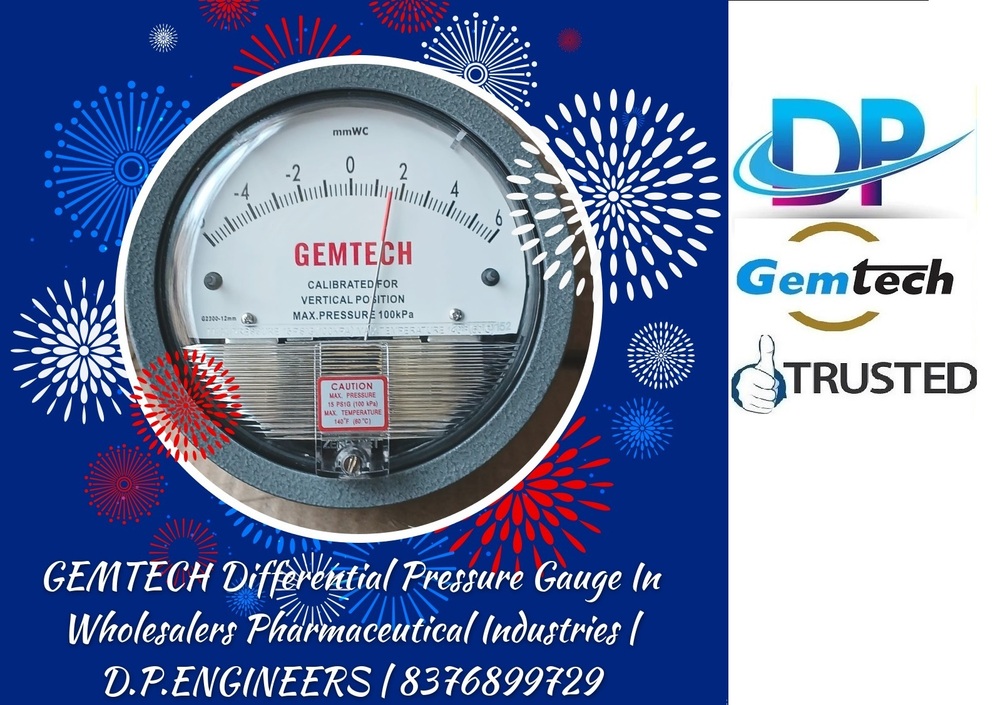 Popular Cities GEMTECH Differential Pressure Gauge Wholesalers for Coimbatore