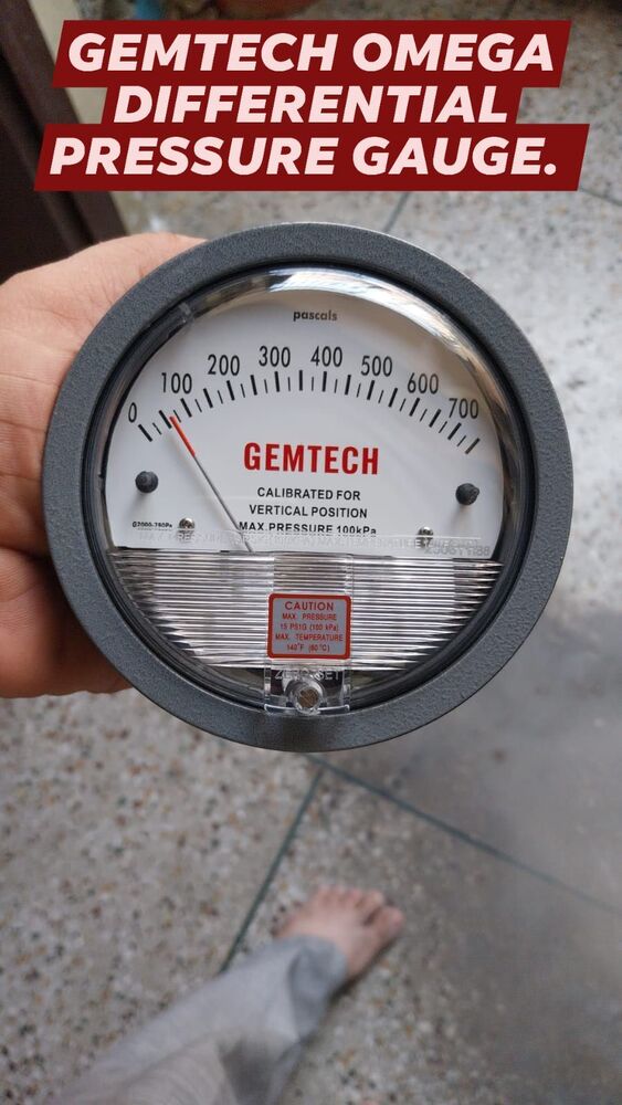 GEMTECH G2000-750Pa Differential Pressure Gauge 0-750 Pascal