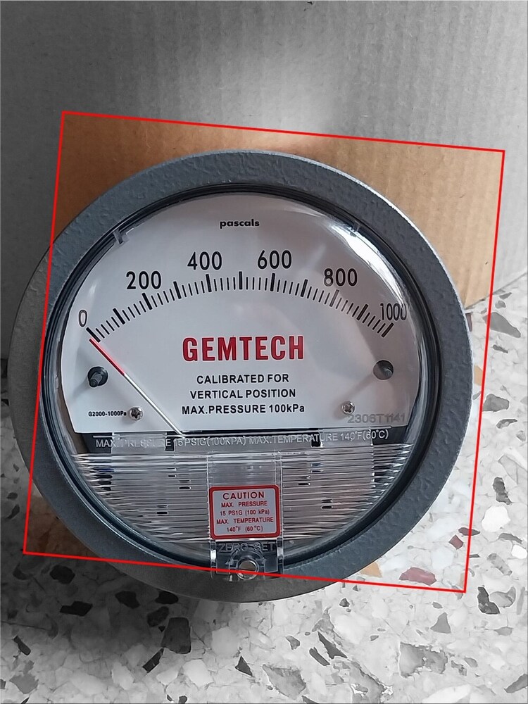 GEMTECH G2000-1000Pa Differential Pressure Gauge 0-1000 Pascal