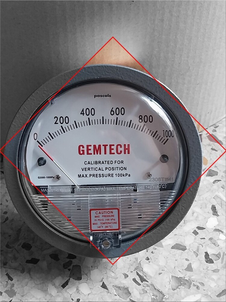 GEMTECH G2000-1000Pa Differential Pressure Gauge 0-1000 Pascal