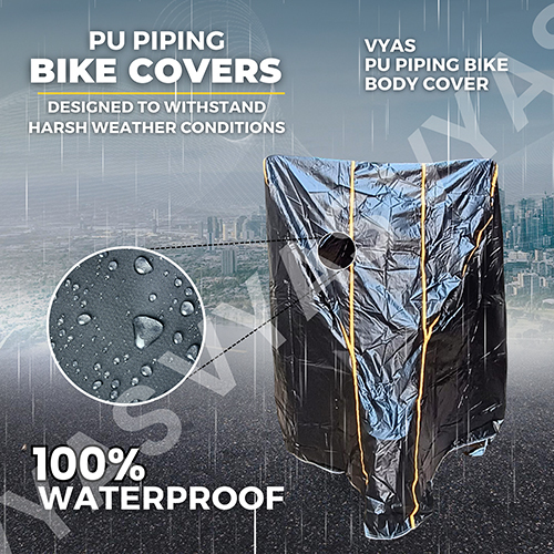 Pu Piping Waterproof Bike Cover