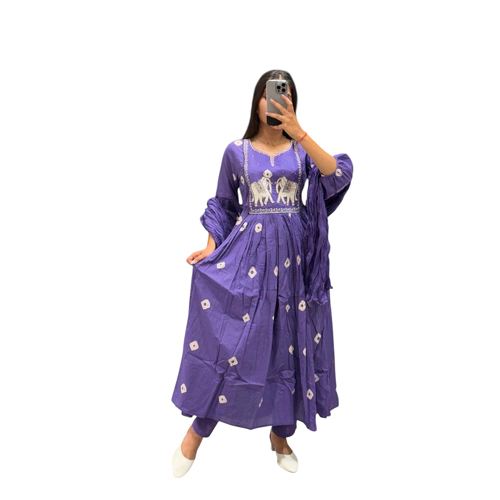 Elephant Designer Kurti Set - Decoration Material: Beads