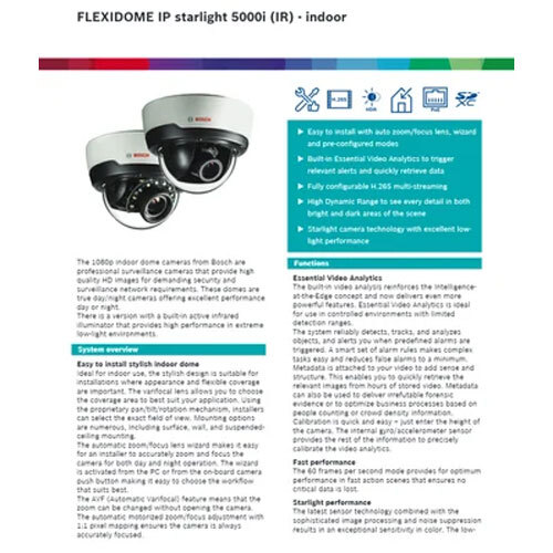NDE-5502-AL FLEXIDOME IP starlight 5000i (IR) - indoor NDE-5502-AL