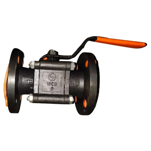 2 Inch Mild Steel Flanged Ball Valve - Finish: Color Coated