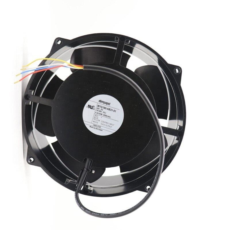 ebmpapst W1G180-AB31-01 24V DC 4.3A 93W 529.7CFM 68dBA Ball Bearing Ultra-high Speed Aluminum Frame Inverter Axial Cooling Fan
