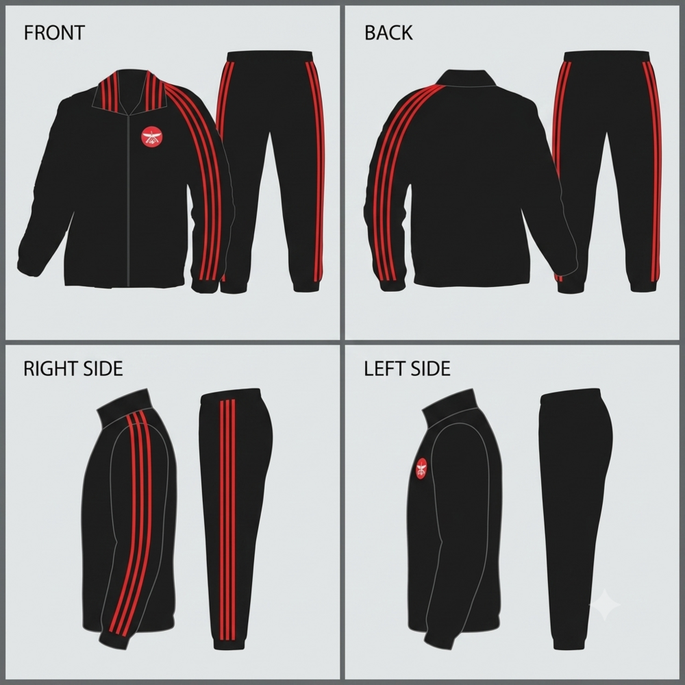 Military Track Suit - Color: Black