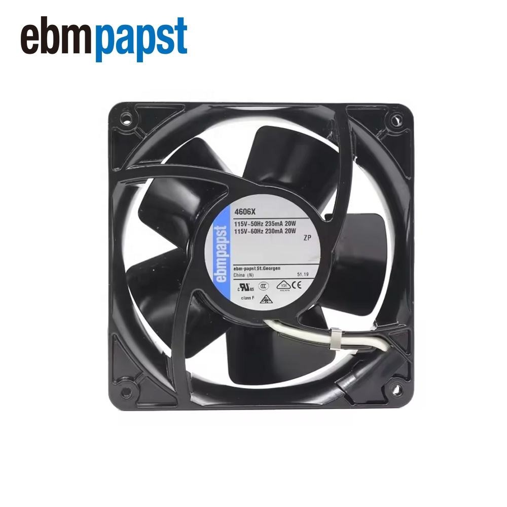 Ebmpapst 4606x 119 X 119 X 38mm 115v Ac 12cm 18w 180m3/h 3100rpm Ball Bearing Computer Radiator Inverter Axial Cooling Fan - Color: Black