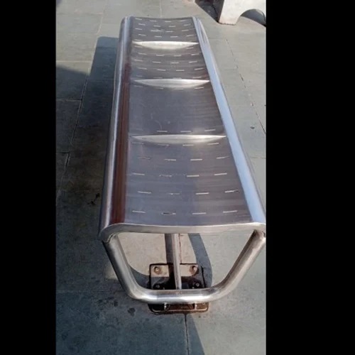 Stainless Steel Railway Bench - 5 Feet, Silver Color | Modern Design, Durable Material, Polished Finishing For Outdoor Use
