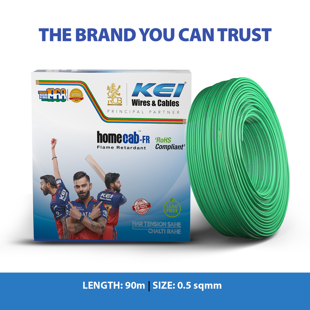 Kei Homecab 180 Meter 1 Core Copper Flame Retardant House Wire PVC Insulated Cable for Domestic & Industrial Wiring