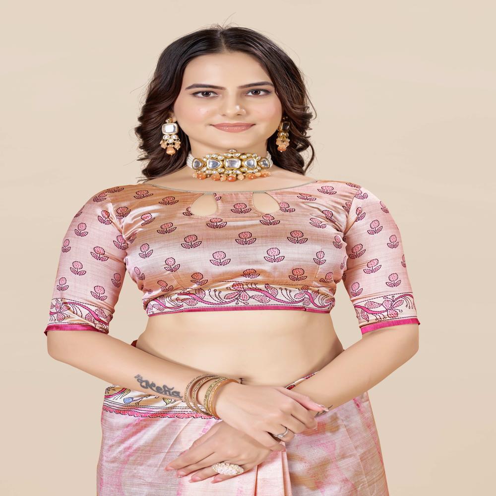  Floral Art Silk Saree