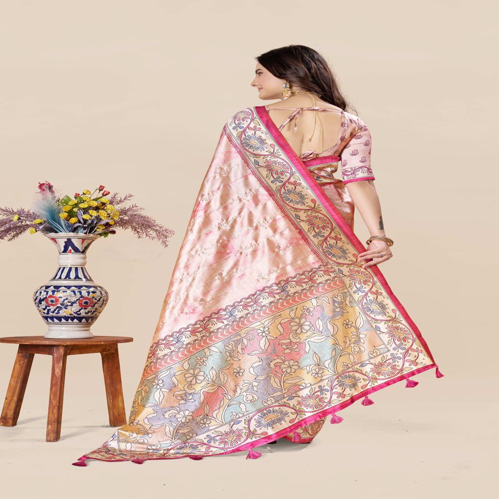  Floral Art Silk Saree