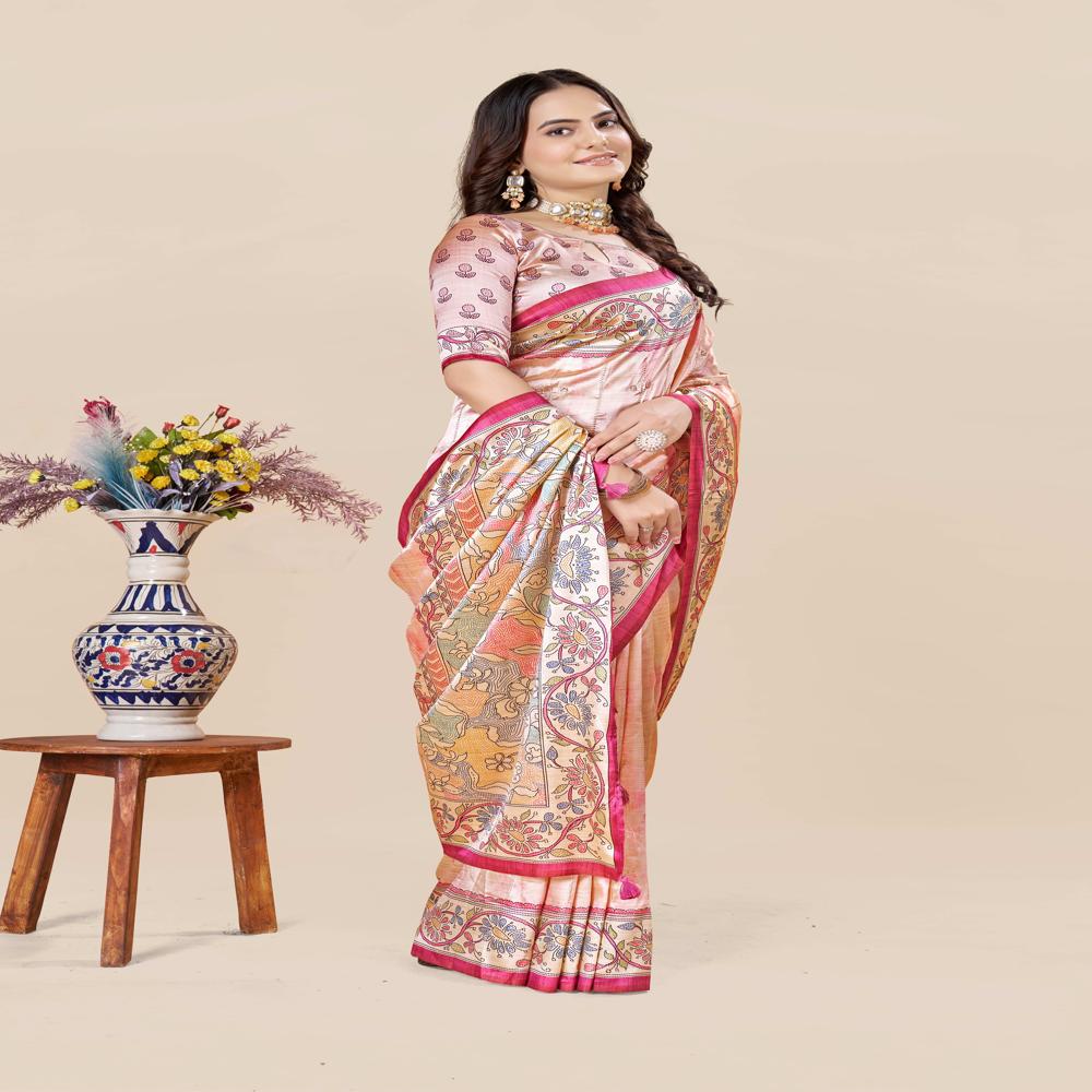  Floral Art Silk Saree
