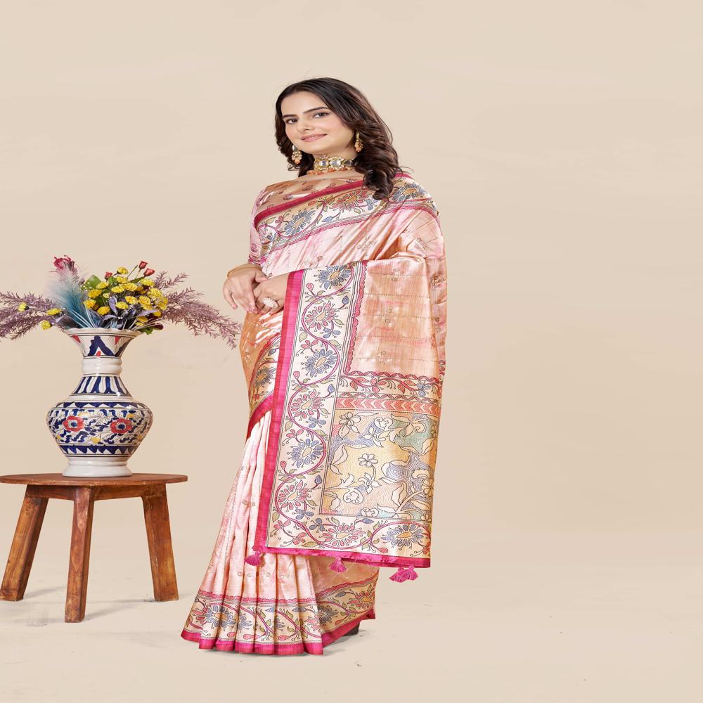  Floral Art Silk Saree