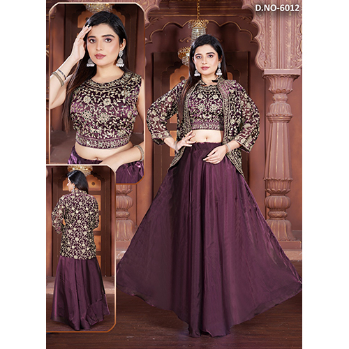 6012 Indo Western Crop Top Set
