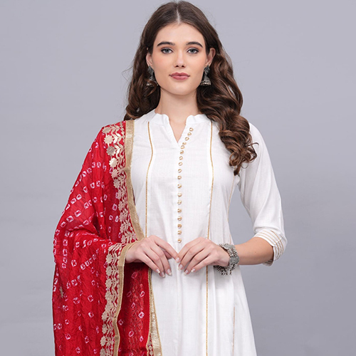 Ladies White Designer Kurta