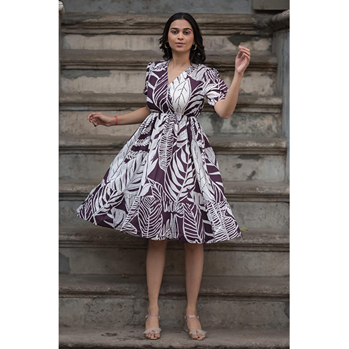 Ladies Printed Midi Dress