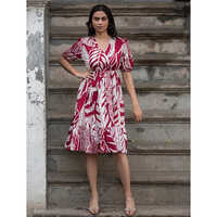 Ladies Floral Printed Midi Dress - Color: Different Available