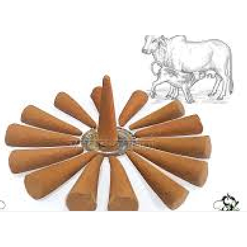 Cow Dung Dhoop Cone - Color: Brown