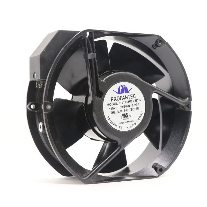 Profantec P1175hbt-ets 172mmx150mmx38mm 115v Ac 0.23a 240cfm 3300rpm Ball Bearing Heat Dissipation Axial Cooling Fan - Color: Black