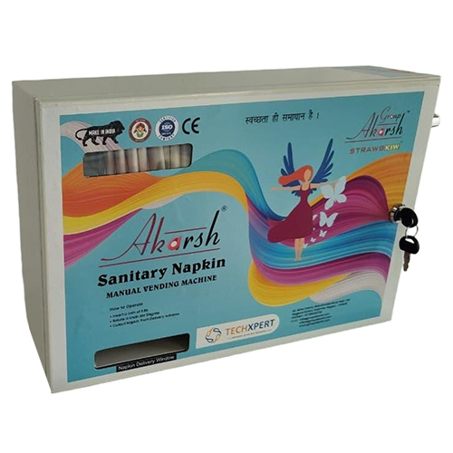 Horizontal Single Door Manual Sanitary Napkin Vending Machines - Color: Multicolor Printed