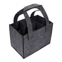 6 Bottle Carrier Bag Portable Travel Bag With Handle - Color: Dark Grey