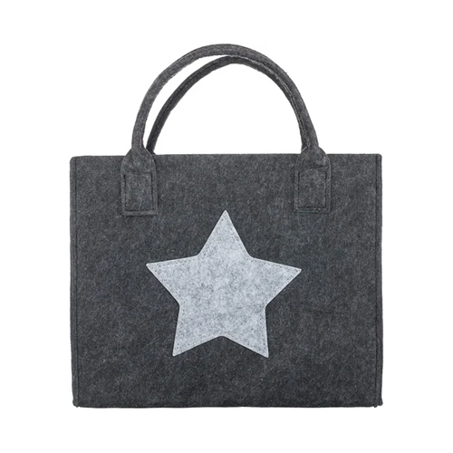 Reusable Shopping Bag With Star And Handles - Color: Dark Grey