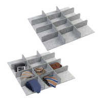 Felt Drawer Organizer Tray Adjustable Interlocking Drawers Divider Organizer - Color: Gray