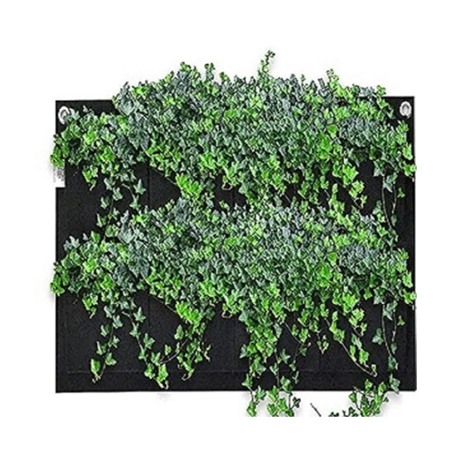 8 Pocket Vertical Plant Pocket Wall Garden - Color: Black