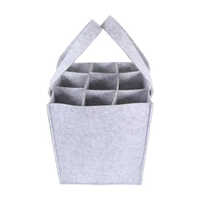 9 Bottle Carrier Bag Portable Travel Bag With Handle - Color: Grey