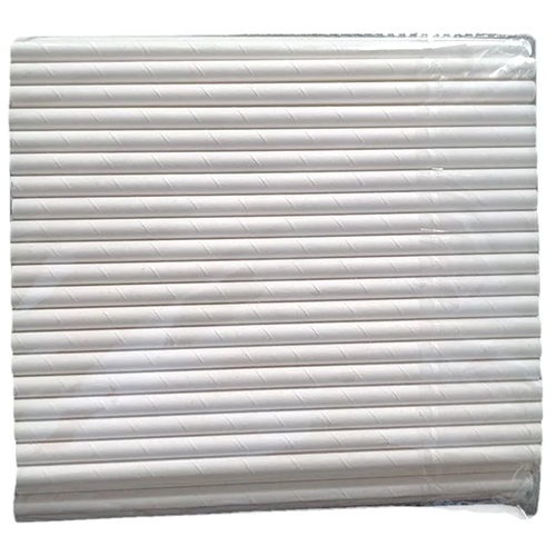 01_8 Mm Biodegradable Paper Straw - Color: White