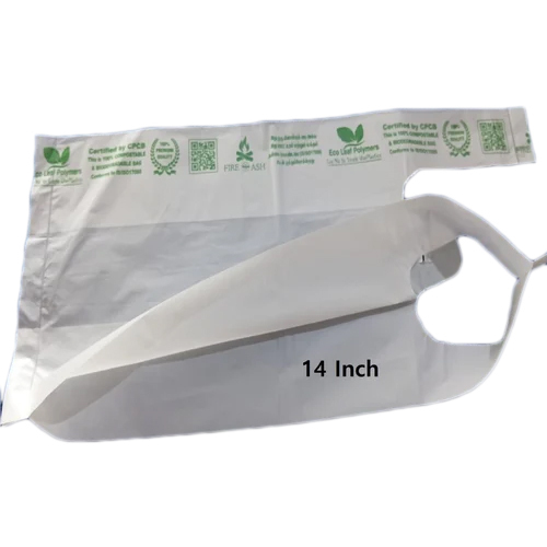 14 Inch Biodegradable W Cut Plastic Grocery Bag