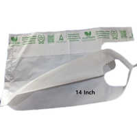 14 Inch Biodegradable W Cut Plastic Grocery Bag - Color: White
