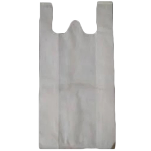 12 Inch Biodegradable W Cut Plastic Grocery Bag - Color: White
