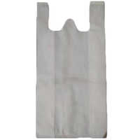 12 Inch Biodegradable W Cut Plastic Grocery Bag - Color: White