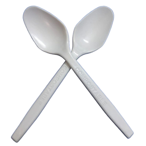 White Biodegradable Spoon