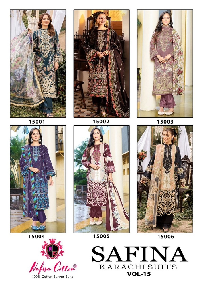 Nafisa Safina Vol-15  Karachi Dress Material