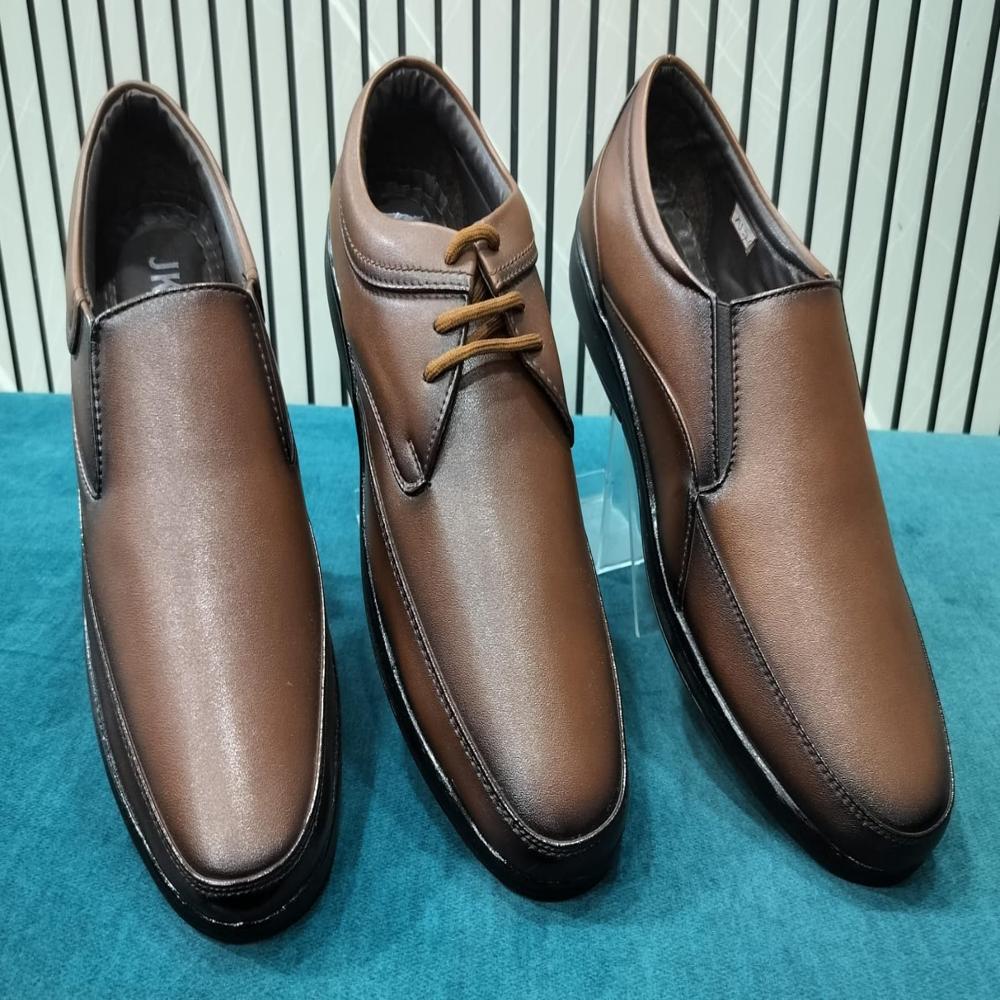 Formal Shoes - Genuine Leather, Standard Size, Black Color | Comfortable Cushion, Non-slippery Tpr Sole, Lightweight Design, Ideal For Office & Outdoor